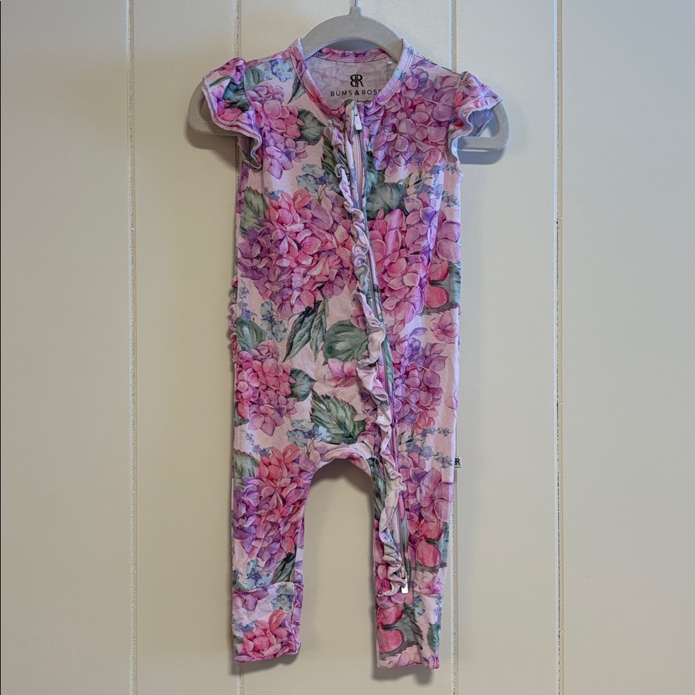 Bums and Roses Floral Zip Romper